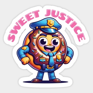 Sweet Justice - Funny Donut Cop Sticker